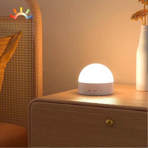 Kintion Portable Night Light - Dimmable 8-Color LED Lamp | Rechargeable 1800mAh Battery, Ideal for Nursery & Kids