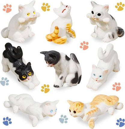 Exasinine Miniature Cat Figurines - 24 Cute Kittens for Fairy Garden & DIY Terrarium Decor