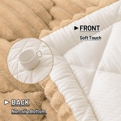 Smiry Pet Couch Covers for Dogs Washable, Non-Slip Fuzzy Couch Covers for 3 Cushion Sofa Pet Friendly, Soft Thick Furniture Protector Sofa Slipcover Mat for Dogs (Camel, 27.6" x 59")