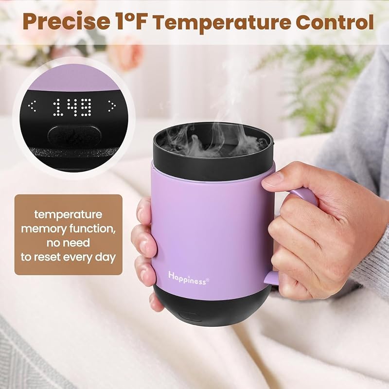 Self-Heating Coffee Mug 16oz - Temperature Control Smart Cup