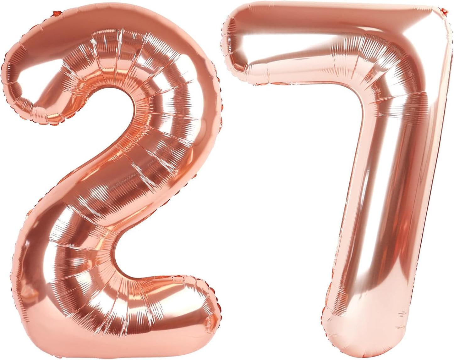 Regine Switzerland 40-Inch Rose Gold Number 27 Balloons - Perfect for Birthday, Wedding & Graduation Celebrations