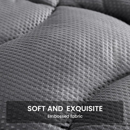 Sleep Zone Cooling Queen Mattress Topper - Premium Breathable Pad Cover | Deep Pocket 8-21" (Grey)