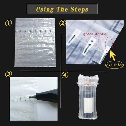 STAYWILD 10 Packs Wine Bottle Travel Protector & Inflatable Bags Airplane, Air Column Bubble Cushion Wrap Pouches for Shipping Packing Transport