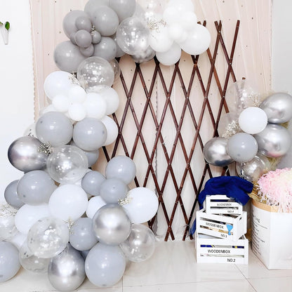Voircoloria Gray Balloon Garland Arch Kit - 90 Pack in Pastel Grey | 18/12/10/5 Inch for Weddings, Graduations & More