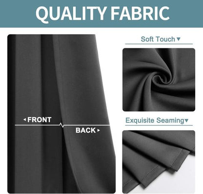 ChrisDowa Grommet Blackout Curtains - Thermal Insulated Room Darkening Panels, Dark Grey, 52W x 54L