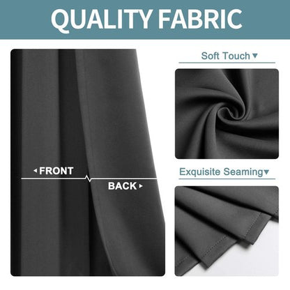 ChrisDowa Small Window Curtains for Kitchen and Bedroom - Grommet Short Thermal Insulated Room Darkening Curtains (2 Panels, Dark Grey, 52 x 36 Inch)