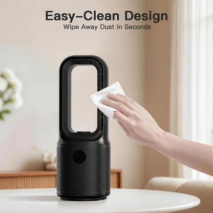 let'me Bladeless Desk Fan, 5-Speed Small Table Fan with 3-Color Night Light, 72° Oscillation, 9-Hour Timer, Wired Power with Adapter Ultra-Quiet Personal Cooling Fan for Bedroom Office Home, 13x5 Inch