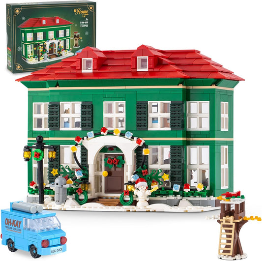 Skiennix Christmas House Building Set - 1187PCS Light-Up Holiday Kit for Adults & Movie Fans