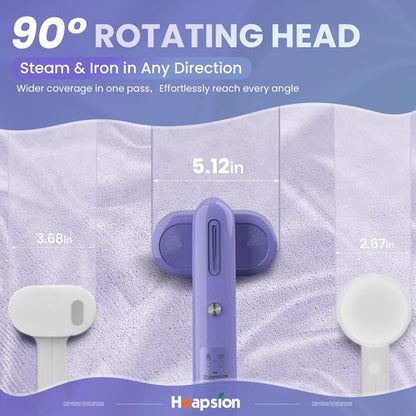 Heapsion Portable Handheld Garment Steamer - 1200W 2-in-1 Iron with Fast 30s Heat-Up & Self-Cleaning