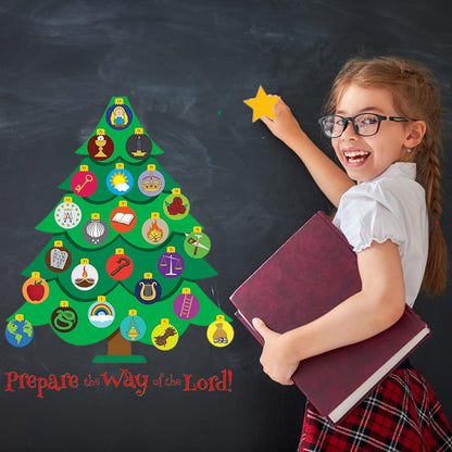 Needzo Jesse Tree Magnetic Advent Calendar - Traditional Christian Countdown to Christmas 2024, 8 x 12 Inches