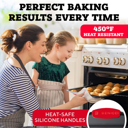 Premium Non-Stick Baking Sheets Set of 3 - BPA-Free & Easy to Clean | Perfect for Cookies & Pastries