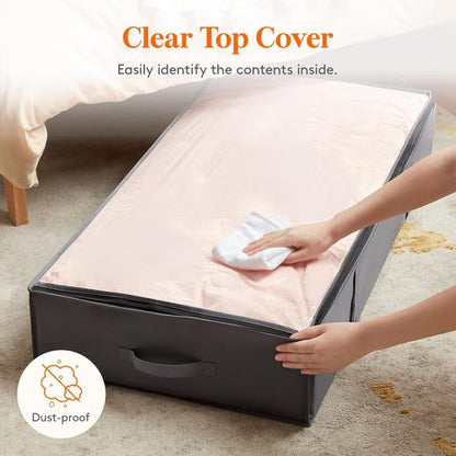 Lifewit 95L Under Bed Storage Containers - Large Capacity Blanket Bags with Reinforced Handles | Grey