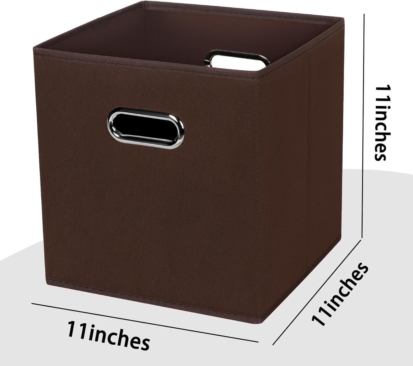 Skiennix Foldable Storage Cubes - Fabric Organizer Bins with Dual Handles for Home | Coffee Color