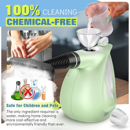Steam Cleaner, Powerful Pressurized Handheld Steam Cleaner for Home with 11-Pc Set – Chemical-Free Multi-Surface Steamer for Effective Cleaning, Perfect for Furniture, Upholstery, Grout, Couch & Car