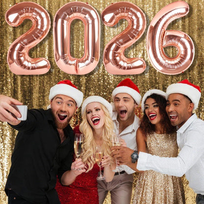 2026 Numbers Balloon - Rose Gold 40 Inch | Perfect for New Year's Eve & Graduation Celebrations