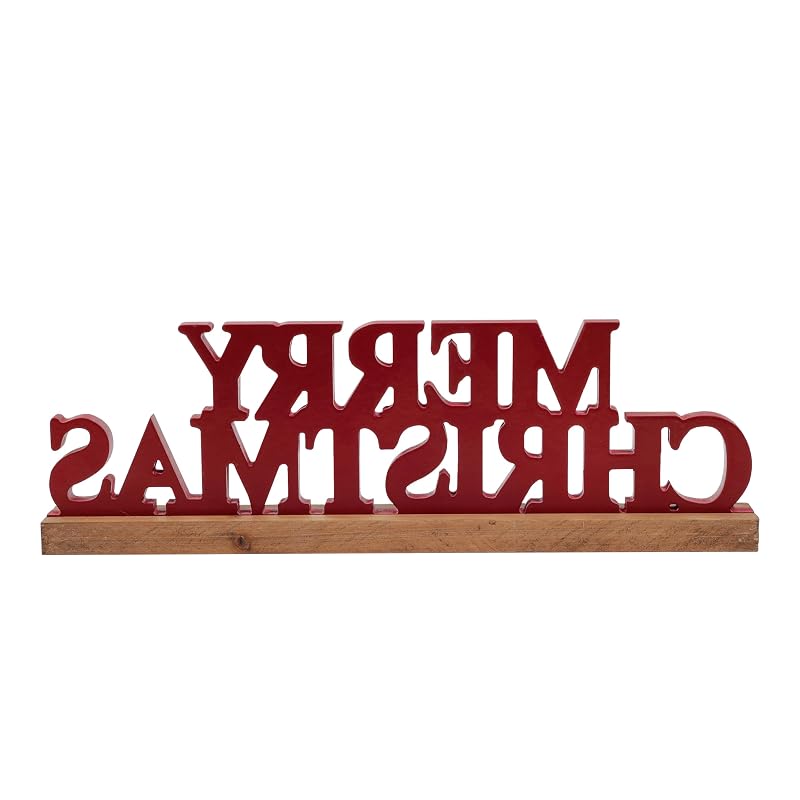 Rustic 16 Inch Merry Christmas Sign - Handmade Wooden Home Decor
