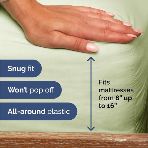 Comfy Twin Size 3-Piece Sheet Set by [Brand Name] - Breathable & Cooling Hotel Luxury Bedding - Deep Pockets, Wrinkle-Free - Light Sage Green
