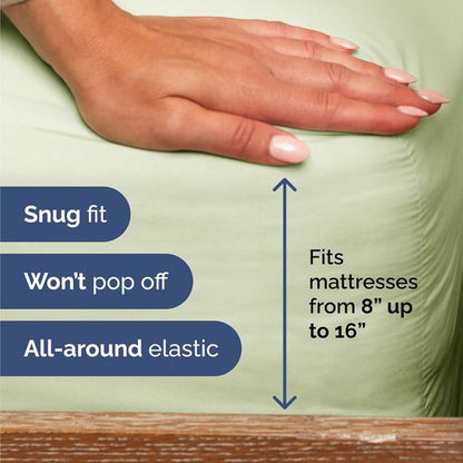 Comfy Twin Size 3-Piece Sheet Set by [Brand Name] - Breathable & Cooling Hotel Luxury Bedding - Deep Pockets, Wrinkle-Free - Light Sage Green