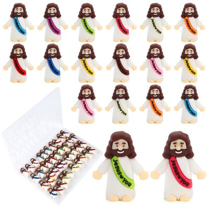 40 Pcs Mini Jesus Figurines in Bulk, Little Jesus Loves You Figures to Hide Tiny Action Figure for Crafts Pocket Seek Religious Gifts Christmas Stuffers Fillers Sunday School Baptism Christ Savior