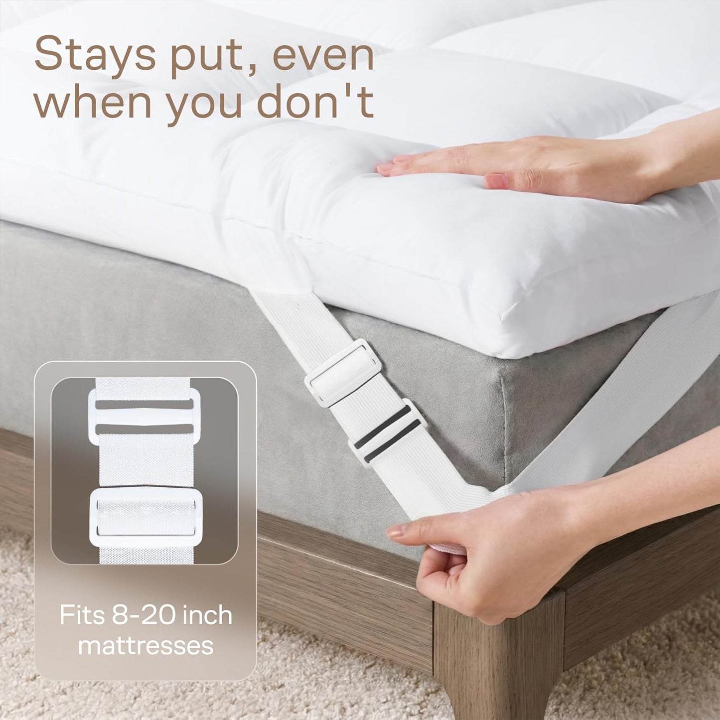 Skiennix Ultra Soft Twin Mattress Topper - Cloud-Like Comfort with Breathable Cooling Material - White