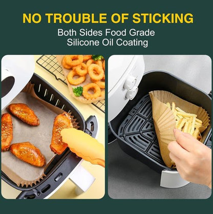 AirFryer Disposable Paper Liners - Non-Stick Parchment for Baking & Frying | 125PCS, 6.3 Inch