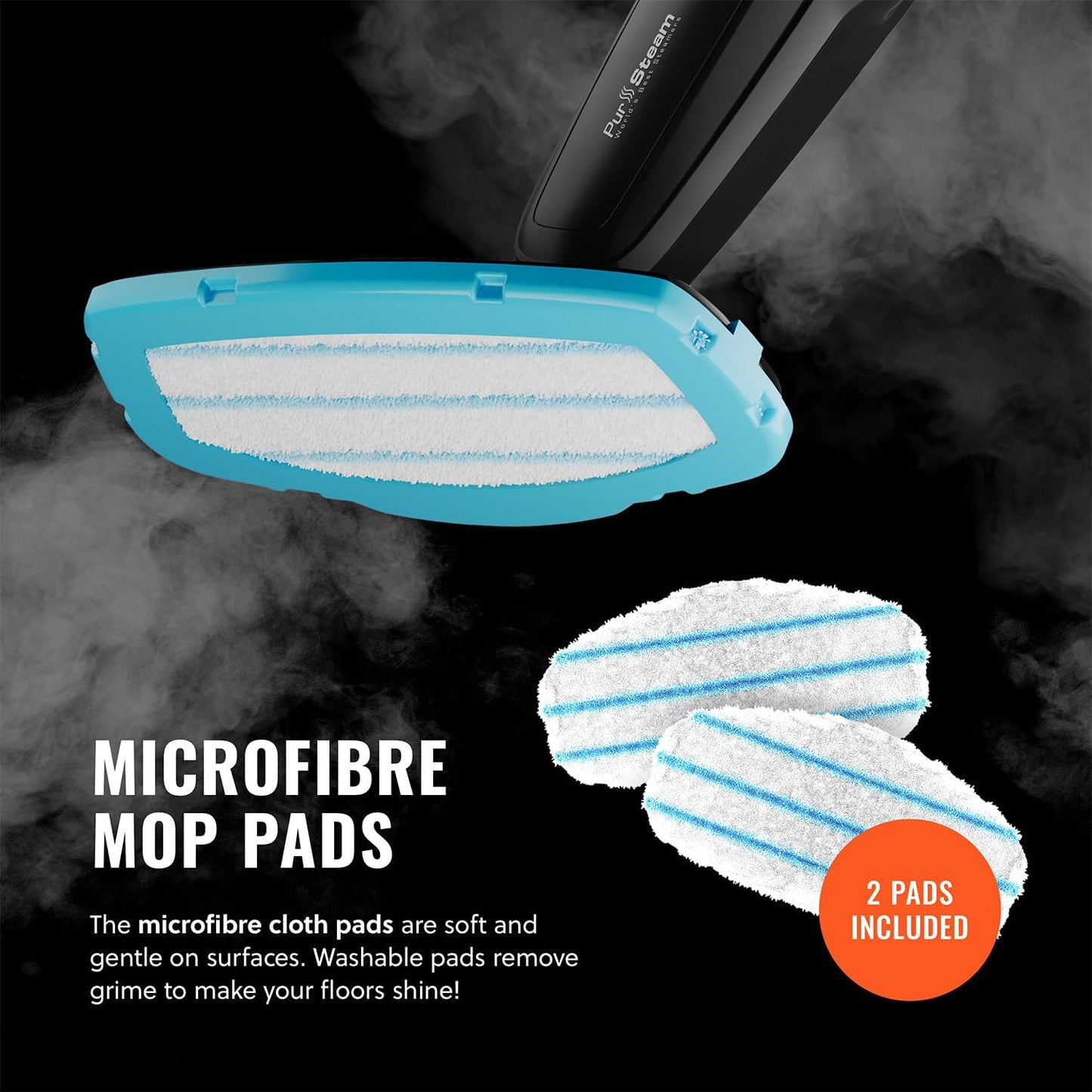 PurSteam Professional Steam Mop - Multi-Surface Floor Cleaner for Hardwood, Tile & Carpet | Fast Heating & Lightweight