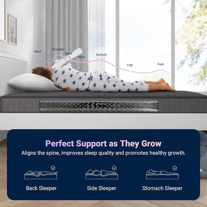 Avenco Twin Mattress - 6 Inch Medium Firm Hybrid Mattress with Bonnell Spring & Gel Memory Foam for Kids