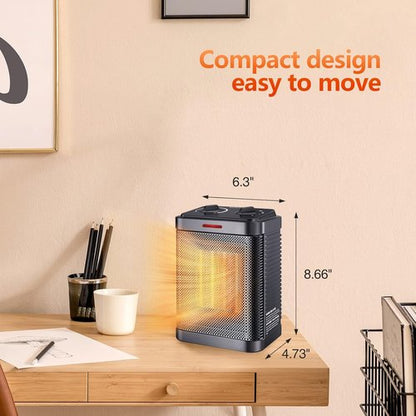 **Regine Switzerland 1500W PTC Ceramic Space Heater - Rapid Heating, 3 Modes, Safety Features | Ideal for Bedroom & Office**