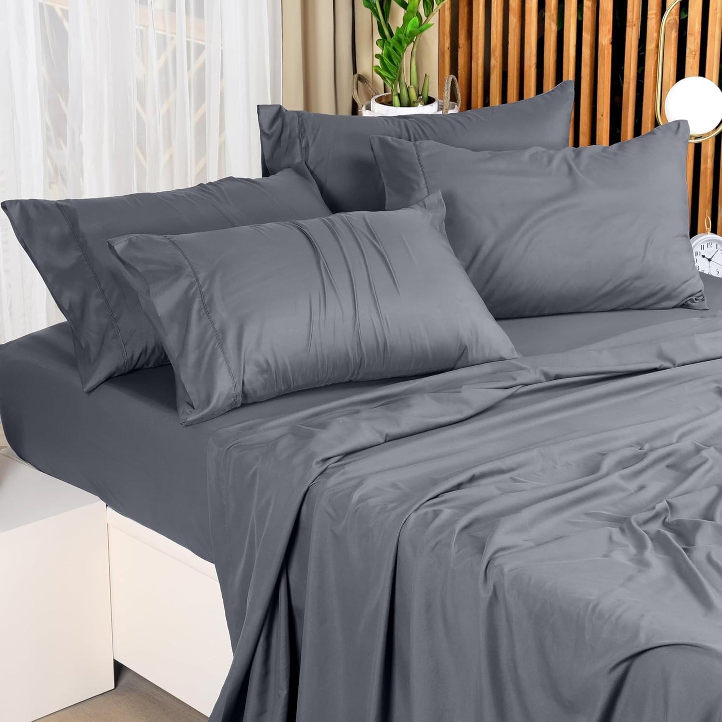 Utopia Bedding Full Bed Sheets Set - Soft Brushed Microfiber | Fade & Shrink Resistant - Grey