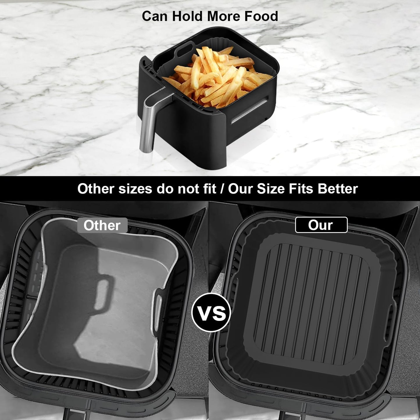 Skiennix 9-Inch Silicone Air Fryer Liners - Reusable Baking Accessories for Ninja & Cosori | 2 Pack
