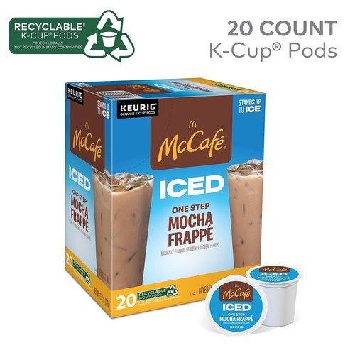 McCafe Iced Mocha Frappe K-Cup Pods - Convenient Single Serve Coffee, 20 Count