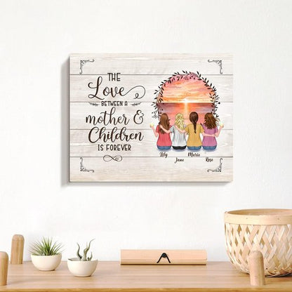 Gossby Personalized Mom Wrapped Canvas - Custom Love Art for Mother & Children - Unique Gift from 3 Daughters