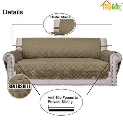 Easy-Going Oversized Chair Sofa Slipcover Reversible Sofa Cover Water Resistant Couch Cover Furniture Protector Cover with Elastic Straps for Pets Dog (Oversized Chair, Beige/Beige)