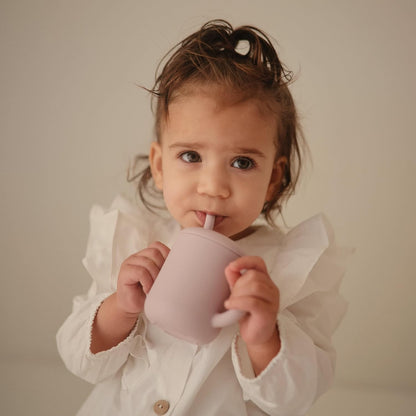 Mushie 100% Silicone Training Cup & Straw for Toddlers - Soft Lilac | Ideal for 6 Months+