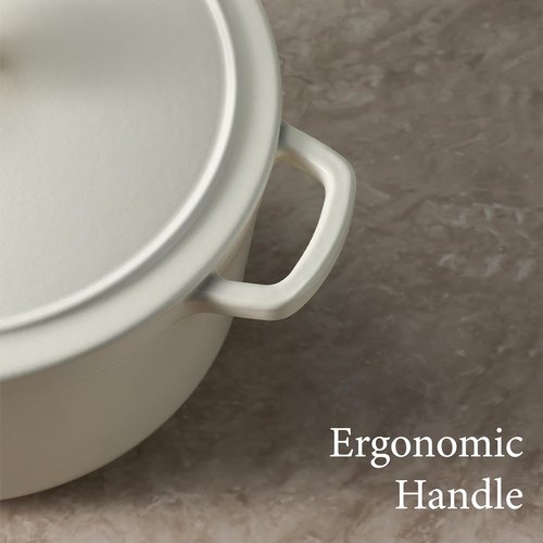 CAROTE 5QT Enameled Cast Iron Dutch Oven - Heavy-Duty Pot for Sourdough Baking & Stews | Cream White, Oven Safe to 500°F