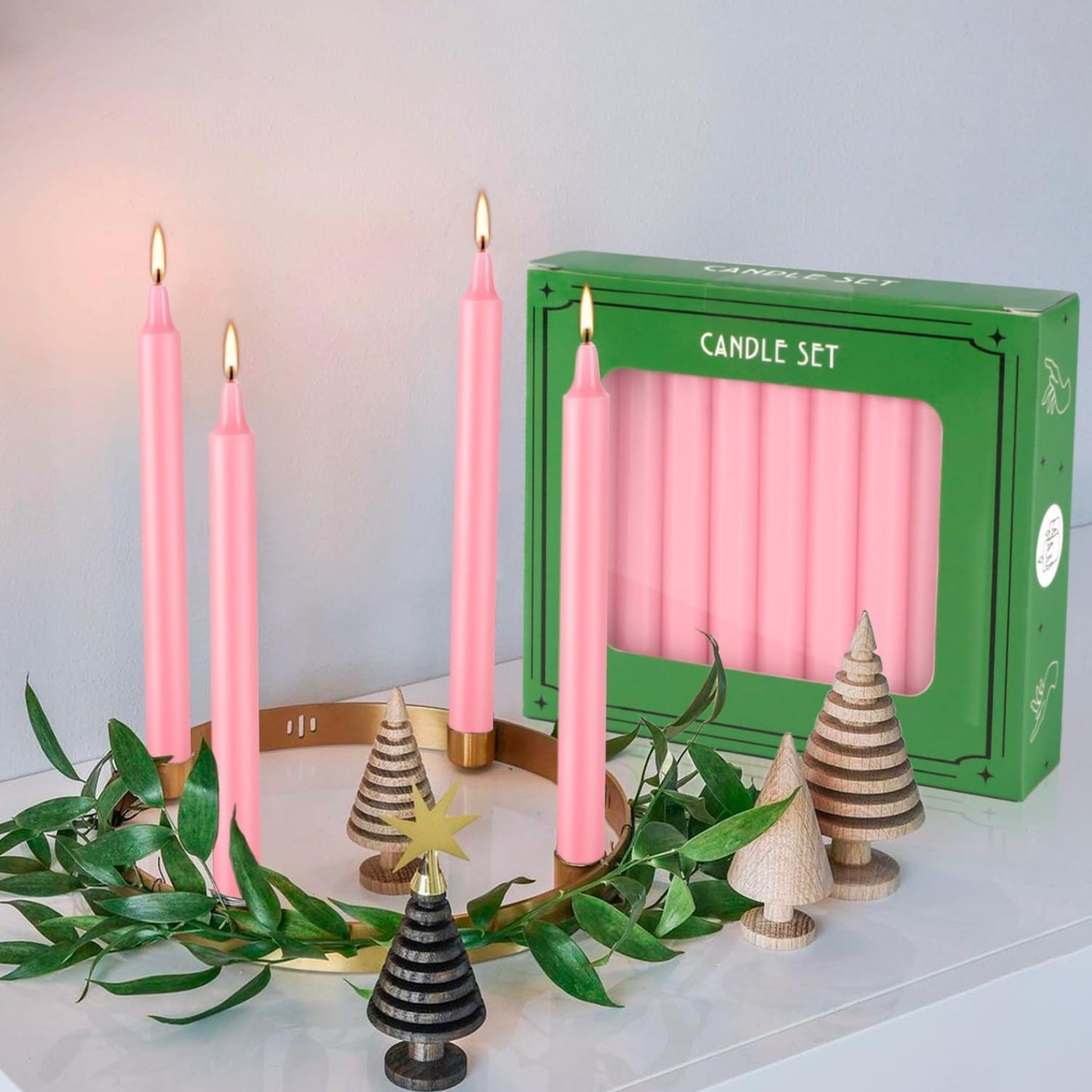 YOROXRG Mini Unscented Taper Candles - 40 Pack, 4 Inch Tall, Perfect for Weddings, Parties & Home Décor | Pink