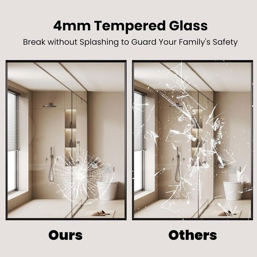 LOAAO Black Bathroom Mirror - 24" X 36" Rectangle Vanity Mirror | Modern Design, Easy to Install, Versatile Hanging
