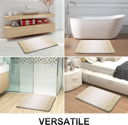 OLANLY Bathroom Runner Rug - Extra Soft Microfiber Mat 70x24 | Quick Dry & Washable, Light Beige
