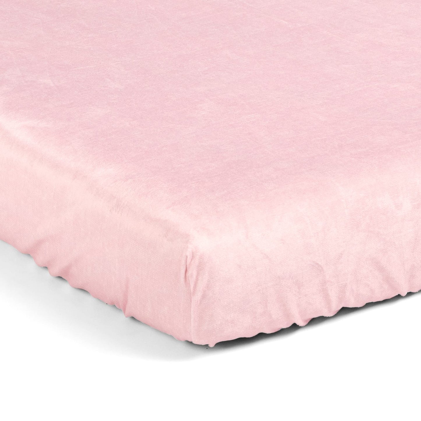 Lush Decor Baby Boho Metallic Hearts Solid Textured Linen Soft & Plush Fitted Crib Sheet, 52"x 28" x 9", Pink
