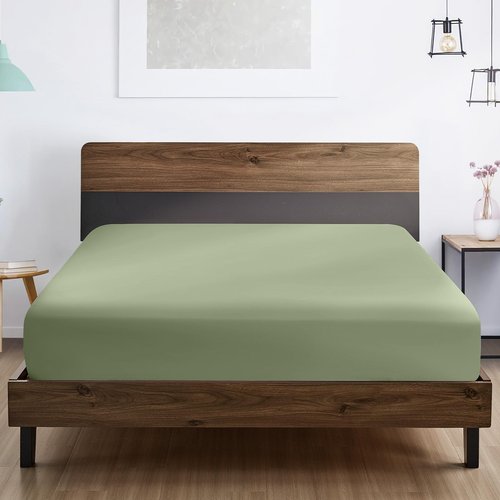 FreshCulture Queen Fitted Sheet - Hotel Quality, Ultra Soft & Breathable Brushed Microfiber, Deep Pocket, Cooling Fitted Sheets for Queen Size Bed (Sage Green)