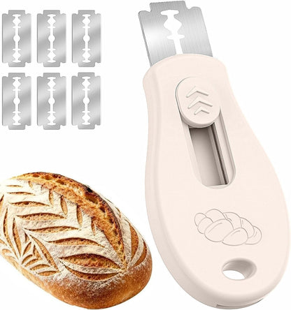 Skiennix Bread Lame - Magnetic Sourdough Scoring Tool with 5 Razor Blades | Beige Bread Baking Essential