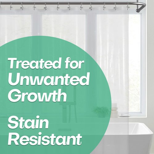 Mrs Awesome Extra Long Shower Curtain Liner 96" Length, Ceiling to Floor XL PEVA Plastic Shower Curtain for Bathroom Lightweight & Waterproof, 72 x 96, Clear