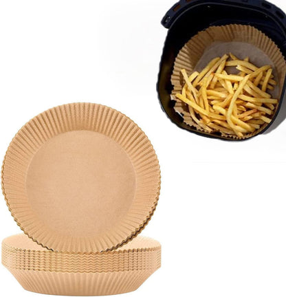 Skiennix Air Fryer Liners - 100 PCS Non-Stick Parchment Paper for Grease-Free Baking | Food Grade & Oil-Proof