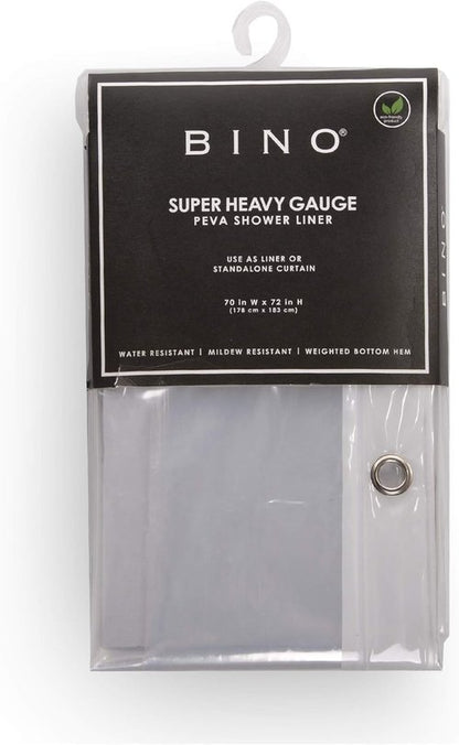BINO Clear Shower Curtain Liner - Durable 70"x72" PEVA 8G for Bathroom Protection