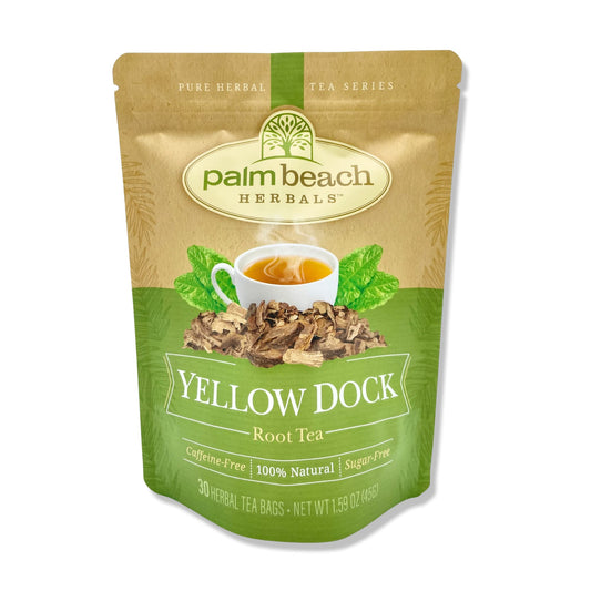 Yellow Dock Root Tea - Pure Herbal Tea Series by Palm Beach Herbals (30ct) [Packaging May Vary]