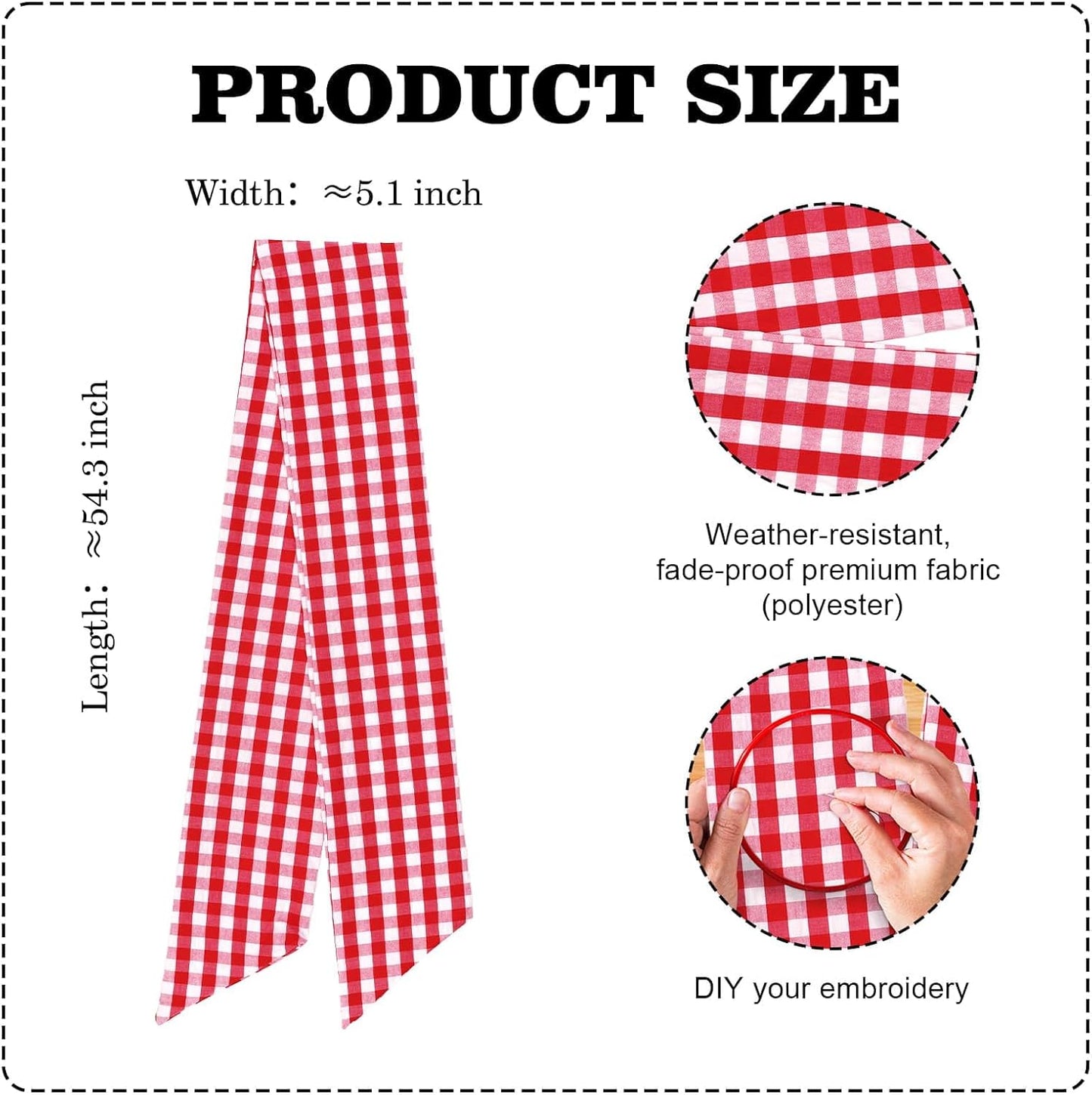 Red White Plaid Wreath - Sash Front Door Decoration for Christmas & Valentine’s Day | Farmhouse Home Decor