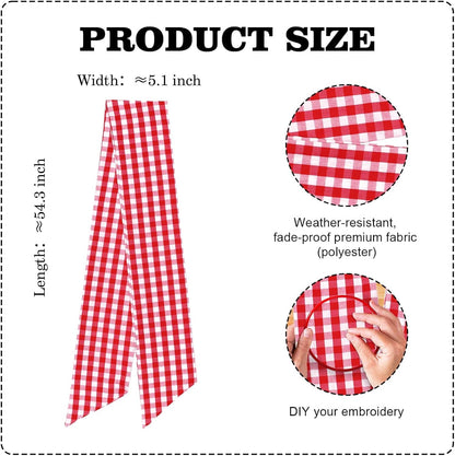 Red White Plaid Wreath - Sash Front Door Decoration for Christmas & Valentine’s Day | Farmhouse Home Decor