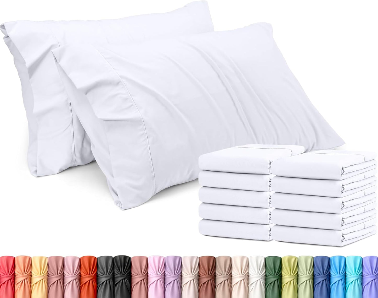 Utopia Bedding Standard Pillow Cases - 12 Pack - Soft Brushed Microfiber | Fade & Shrinkage Resistant - 20" x 26" White