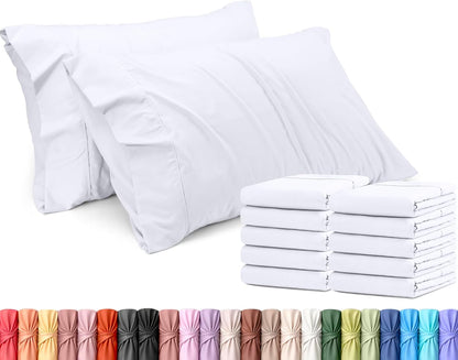 Utopia Bedding Standard Pillow Cases - 12 Pack - Soft Brushed Microfiber | Fade & Shrinkage Resistant - 20" x 26" White