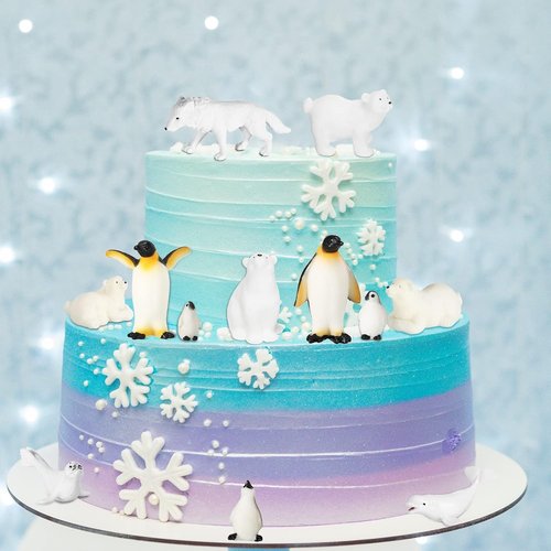 Kasyat 16 Pcs Polar Animals Figurines Set - Realistic Arctic Wildlife for Parties | Includes Bear, Penguin, Whale, Seal, and More